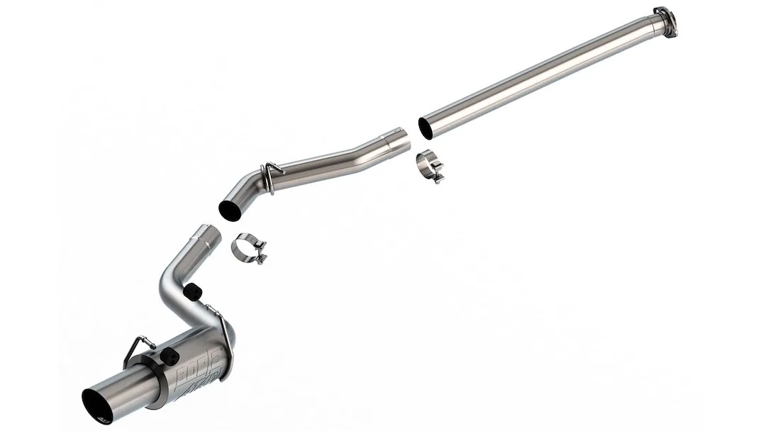 140912 – BORLA Exhaust System Kit, T-304 Stainless Steel With Muffler 3 Inch Pipe Diameter Single Exhaust With Single...